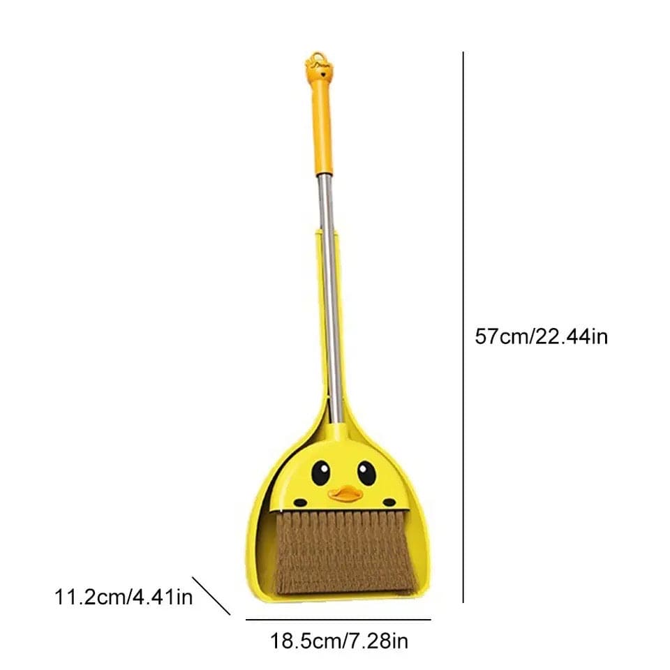 Yellow Duck Broom And Dustpan Set, Cartoon Toddler Broom Set, Plastic Standing for Little Housekeeping Helper, Cute Mini Broom with Dustpan, Kids Mini Sweeping Broom Set, Kids Play House Cleaning Toy, Multifunctional Broom And Shovel Yellow Duck Broom And Dustpan Set, Cartoon Toddler Broom Set, Plastic Standing for Little Housekeeping Helper, Cute Mini Broom with Dustpan, Kids Mini Sweeping Broom Set, Kids Play House Cleaning Toy, Multifunctional Broom And Shovel